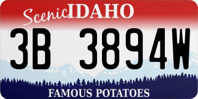 ID license plate 3B3894W