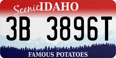 ID license plate 3B3896T