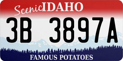 ID license plate 3B3897A