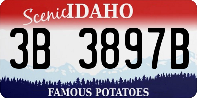 ID license plate 3B3897B
