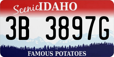 ID license plate 3B3897G