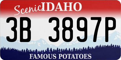 ID license plate 3B3897P