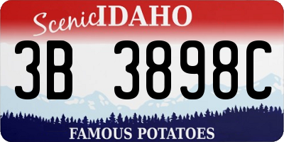 ID license plate 3B3898C