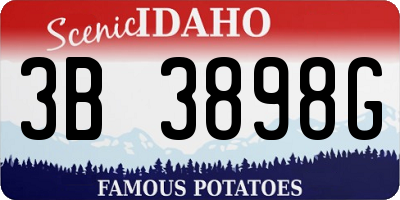 ID license plate 3B3898G