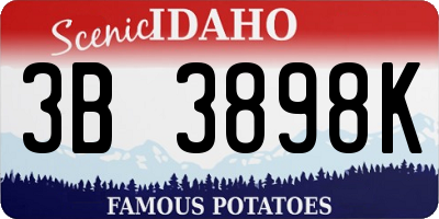 ID license plate 3B3898K