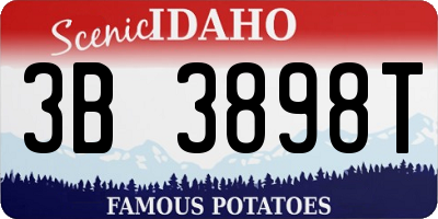 ID license plate 3B3898T
