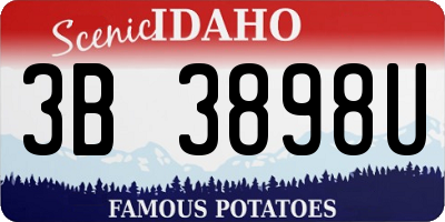 ID license plate 3B3898U