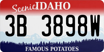 ID license plate 3B3898W