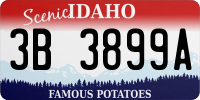 ID license plate 3B3899A