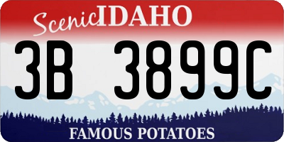 ID license plate 3B3899C