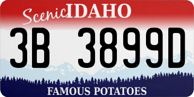 ID license plate 3B3899D