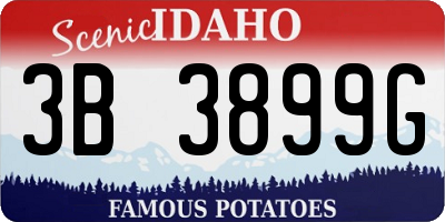 ID license plate 3B3899G