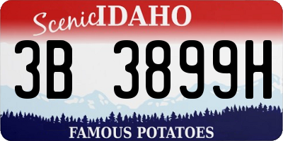 ID license plate 3B3899H