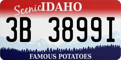 ID license plate 3B3899I