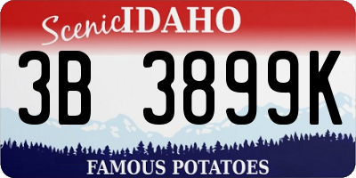 ID license plate 3B3899K