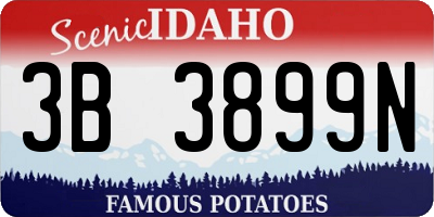 ID license plate 3B3899N