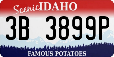 ID license plate 3B3899P