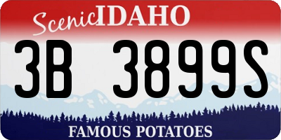 ID license plate 3B3899S