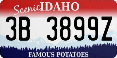 ID license plate 3B3899Z