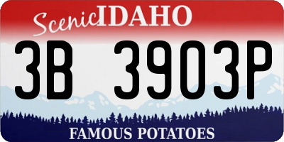 ID license plate 3B3903P