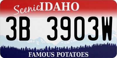ID license plate 3B3903W