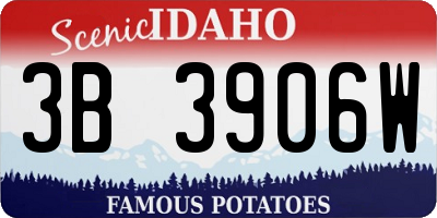 ID license plate 3B3906W
