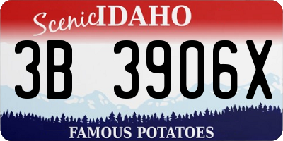 ID license plate 3B3906X