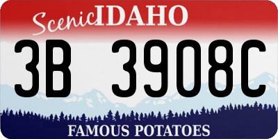 ID license plate 3B3908C