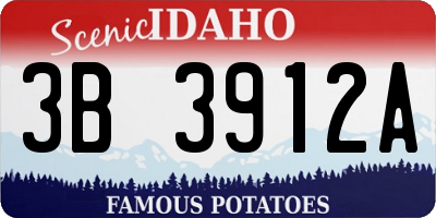 ID license plate 3B3912A