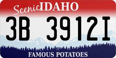 ID license plate 3B3912I