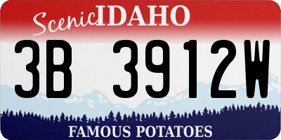 ID license plate 3B3912W
