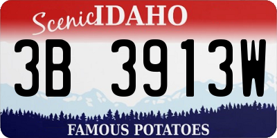 ID license plate 3B3913W