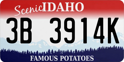 ID license plate 3B3914K