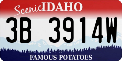 ID license plate 3B3914W