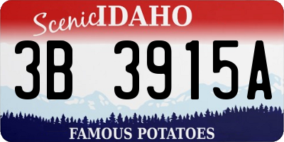 ID license plate 3B3915A