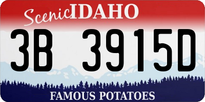 ID license plate 3B3915D