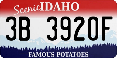 ID license plate 3B3920F