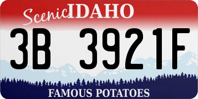 ID license plate 3B3921F
