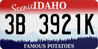 ID license plate 3B3921K