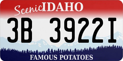 ID license plate 3B3922I