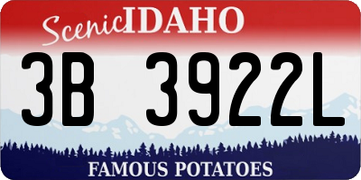 ID license plate 3B3922L