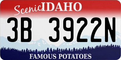 ID license plate 3B3922N