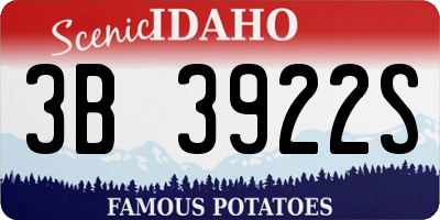 ID license plate 3B3922S