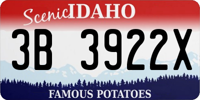 ID license plate 3B3922X