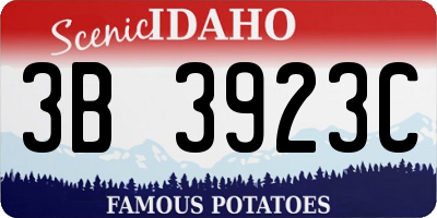ID license plate 3B3923C