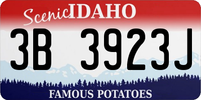 ID license plate 3B3923J