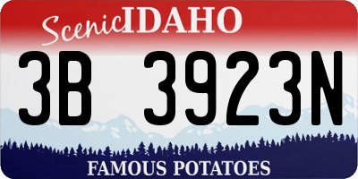 ID license plate 3B3923N