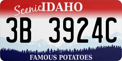 ID license plate 3B3924C