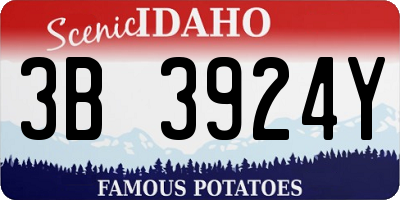 ID license plate 3B3924Y