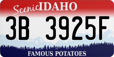 ID license plate 3B3925F